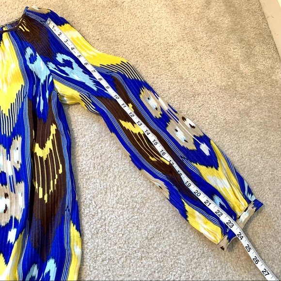 TORY BURCH Silk Elastic Hem Long Sleeve Blouse—SZ. 4 - Picture 11 of 16